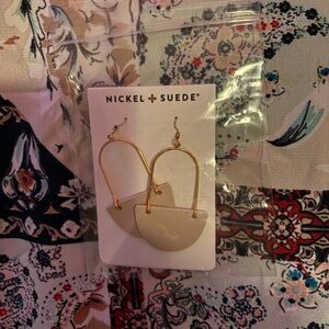 Nickel + Suede Cream Earrings